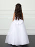 Girls First Communion Dress with Rhinestone Waist & Bolero Jacket 7-18